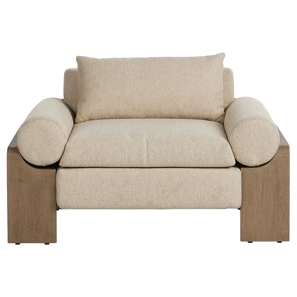 Sandari Upholstered Teak Outdoor Chair - Beige image