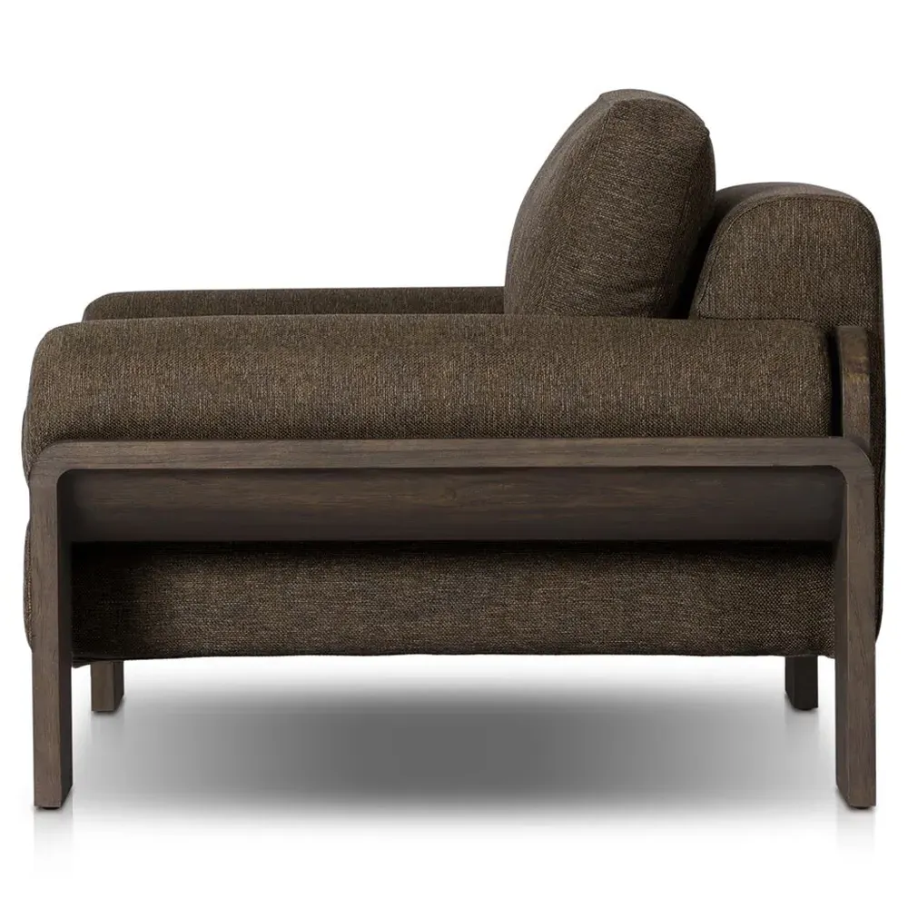 Sandari Upholstered Teak Outdoor Chair - Brown