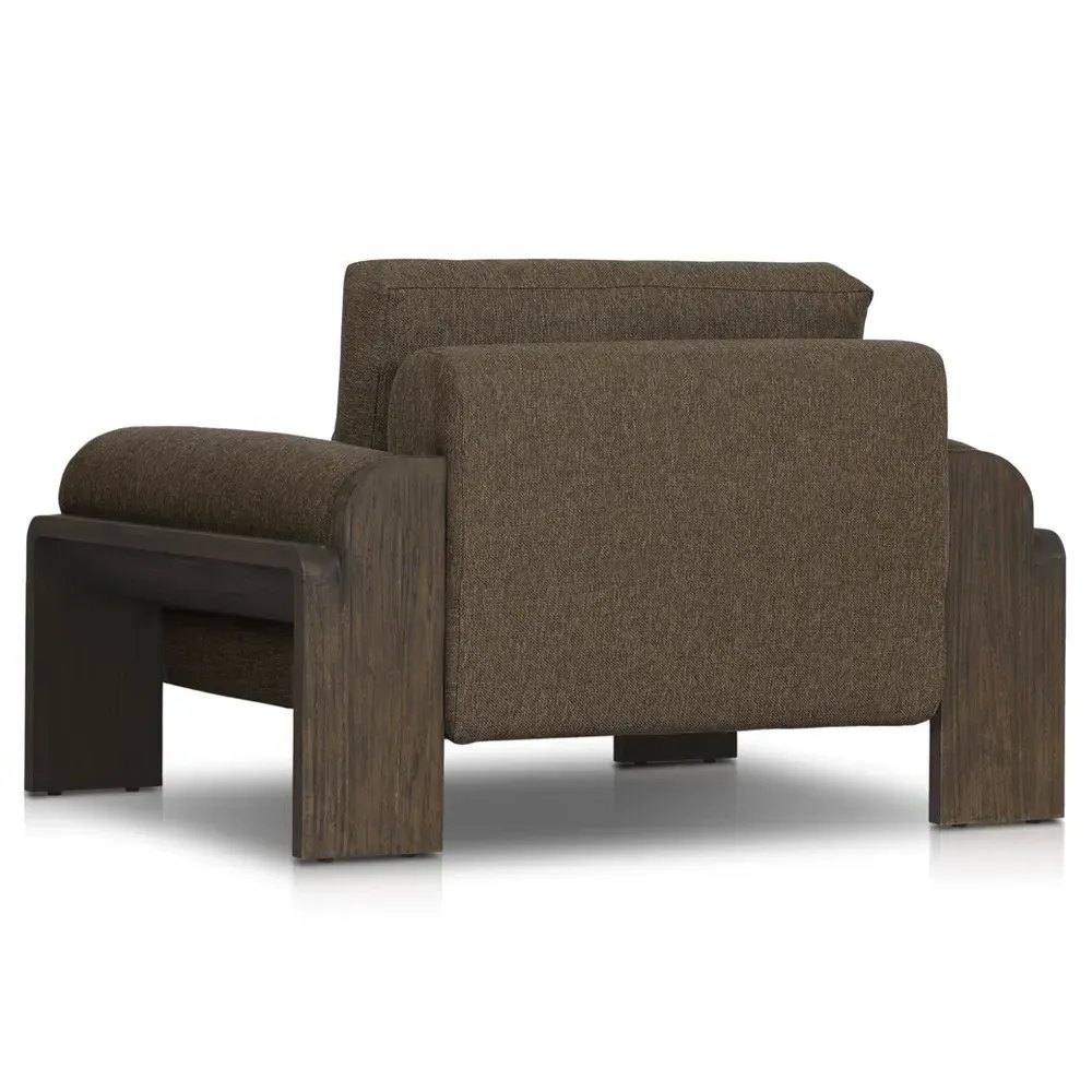 Sandari Upholstered Teak Outdoor Chair - Brown