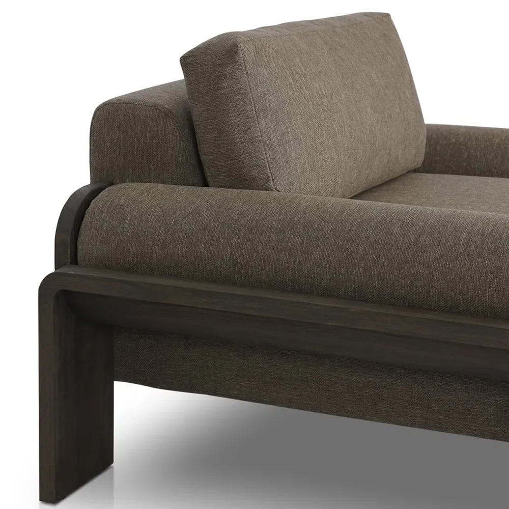 Sandari Upholstered Teak Outdoor Chair - Brown