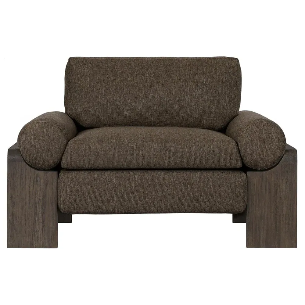 Sandari Upholstered Teak Outdoor Chair - Brown