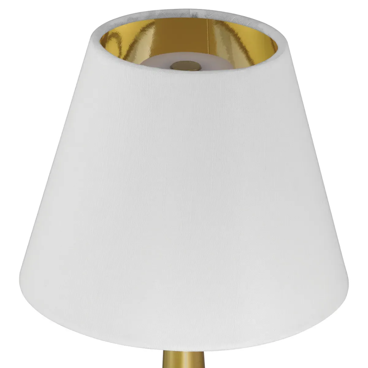 Sander Cordless Table Lamp with Silk Shade - Ivory, Brass