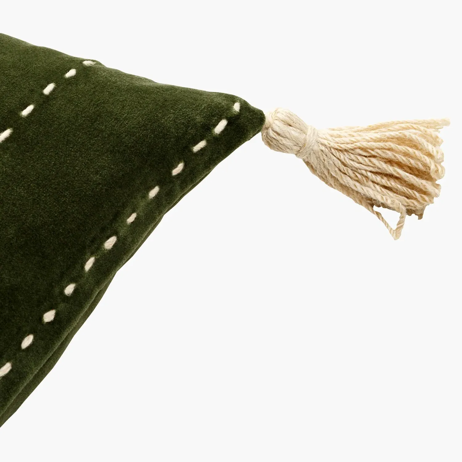 Sandor Lumbar Pillow - Green, Cotton