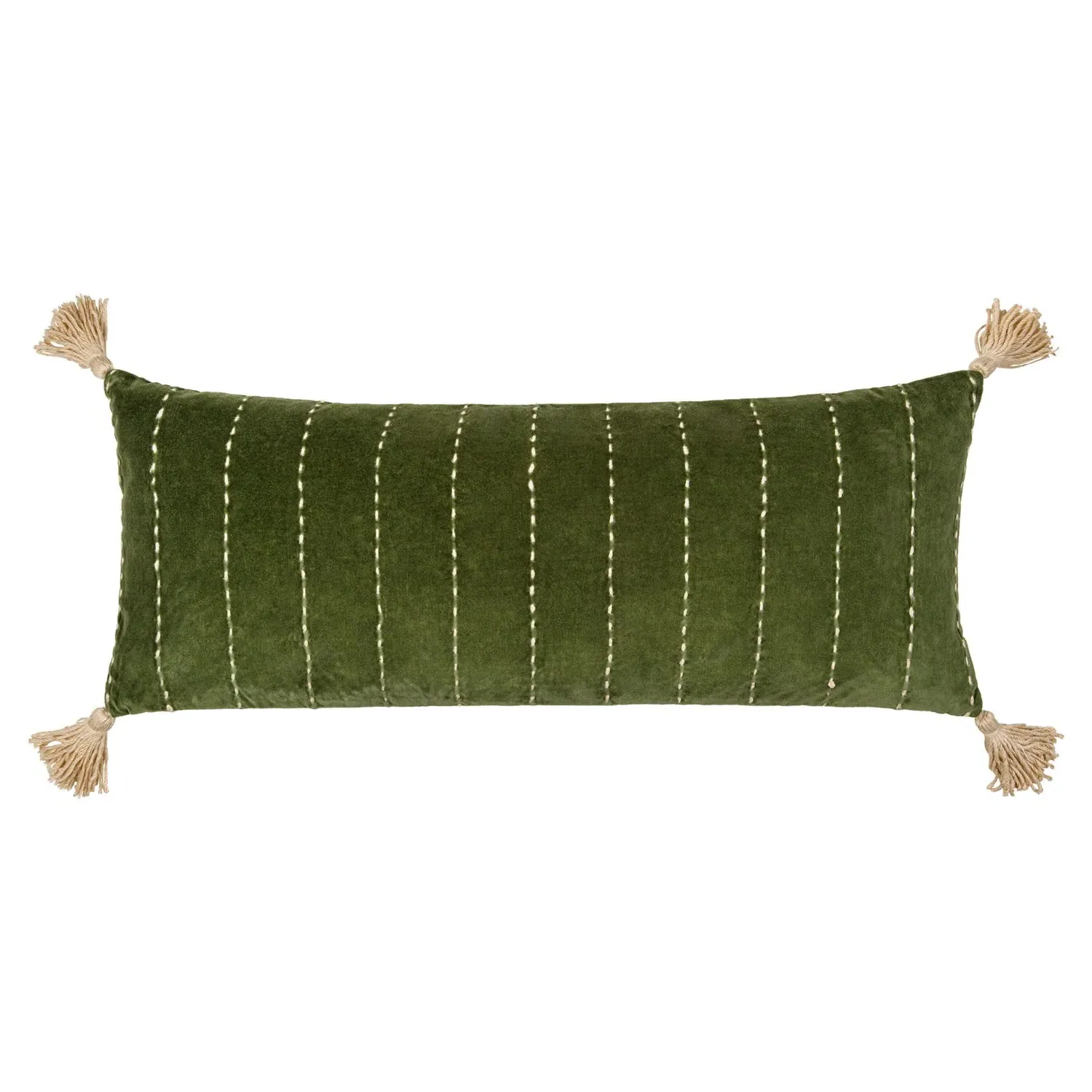 Sandor Lumbar Pillow - Green, Cotton image