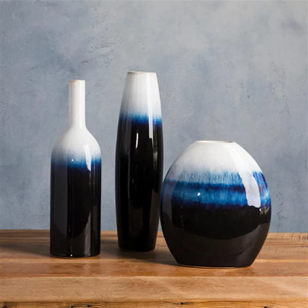 Sandra Outdoor Vases Set of 3 - Blue, Ceramic