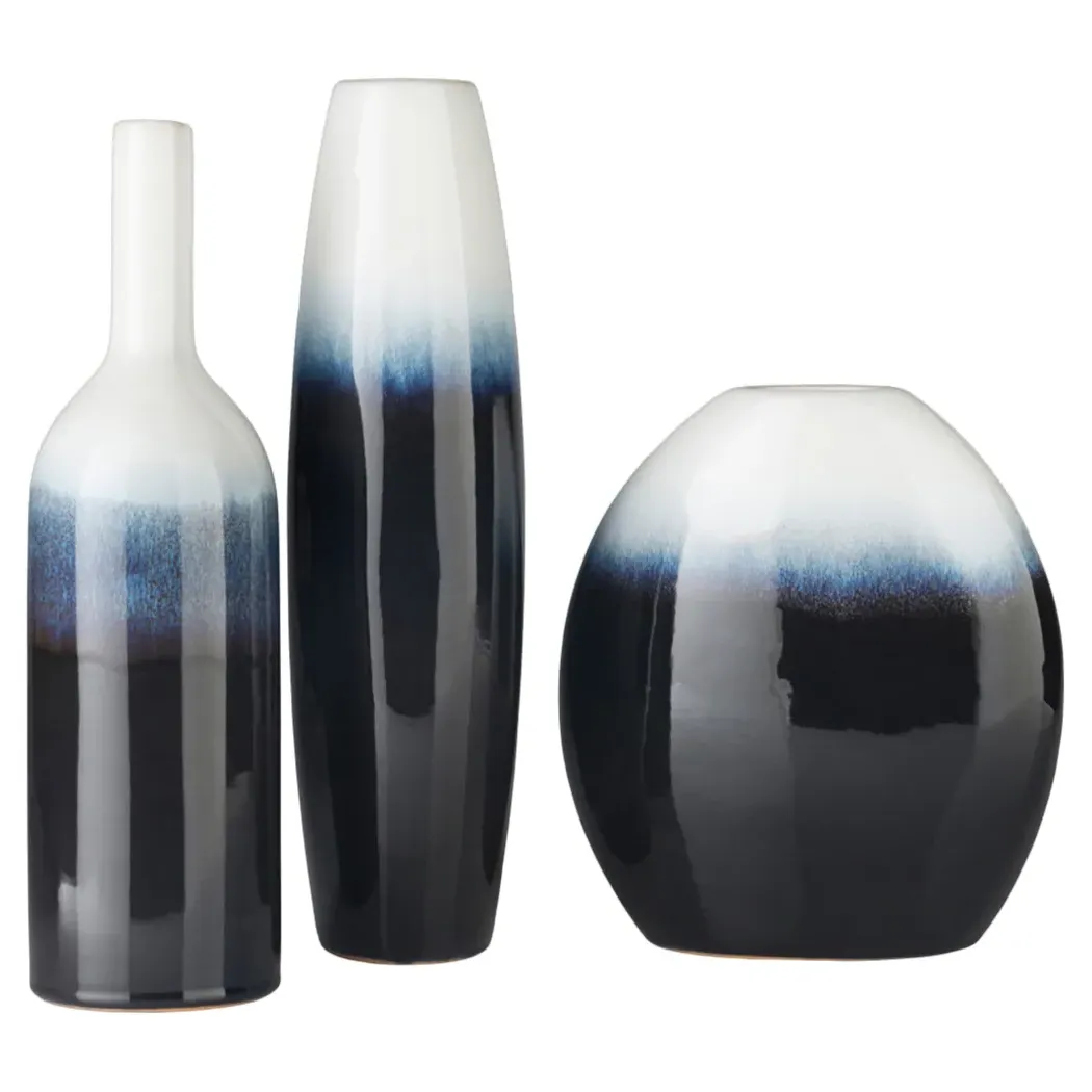 Sandra Outdoor Vases Set of 3 - Blue, Ceramic image