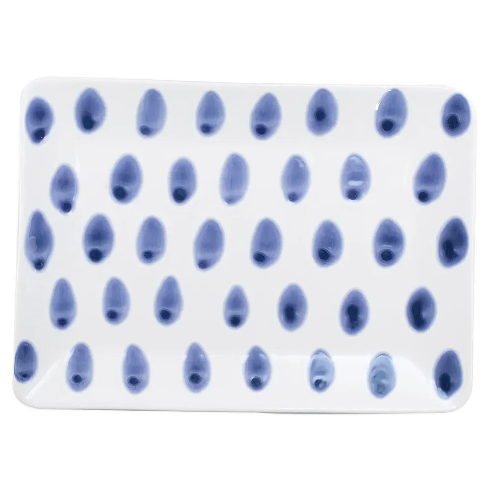 Santorini 3 Piece Serveware Set - Blue, Ceramic