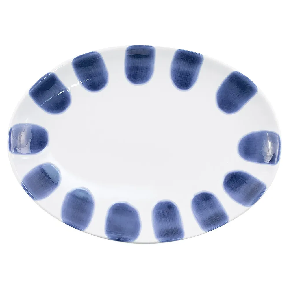Santorini 3 Piece Serveware Set - Blue, Ceramic