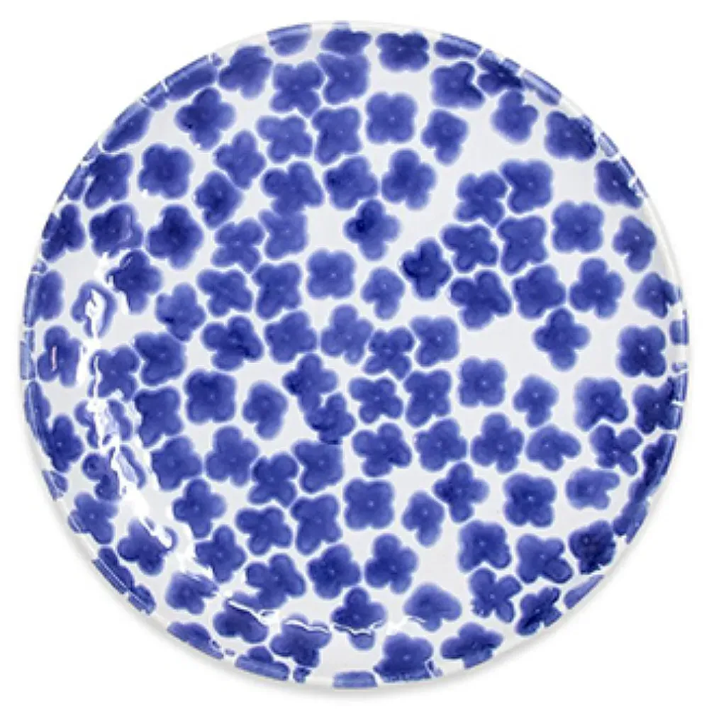 Santorini 4 Piece Cocktail Plates - Blue, Ceramic