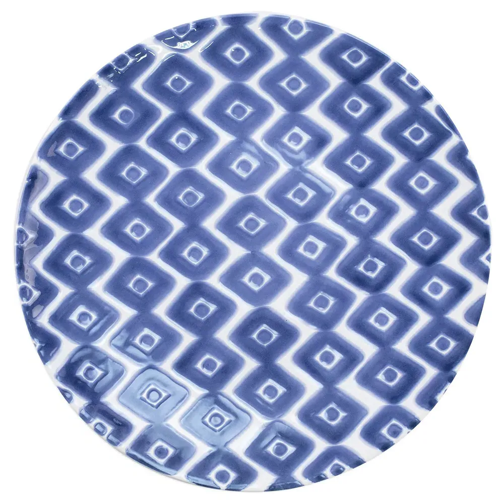 Santorini Dinner Plates Set of 4 - Blue, Ceramic