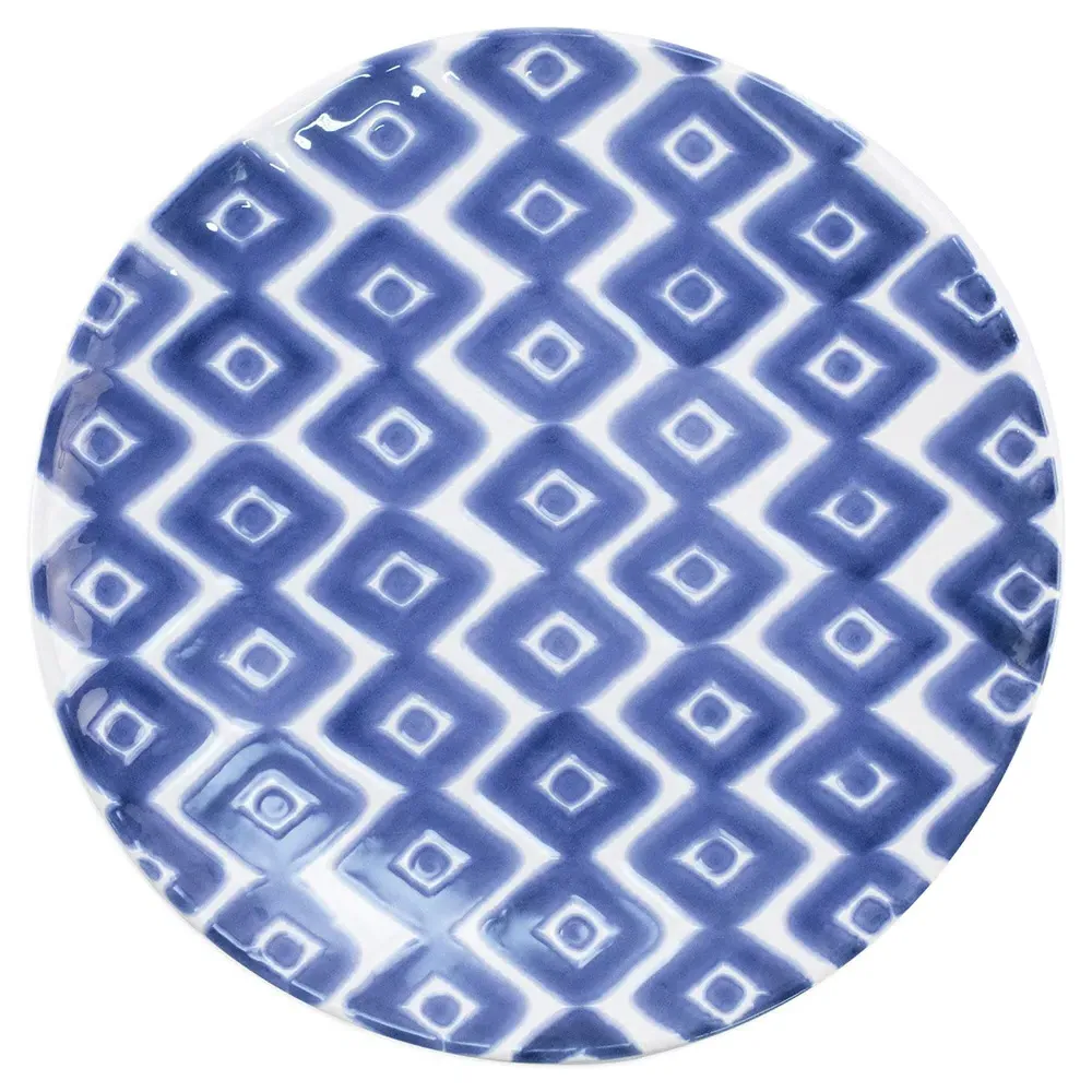 Santorini Salad Plates Set of 4 - Blue, Ceramic