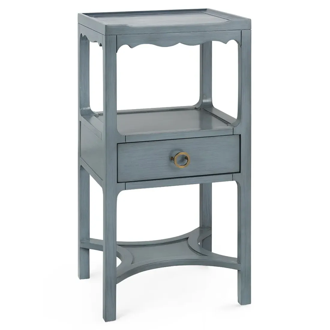 Sara Panel End Table - Foggy Horizon, Acacia Wood