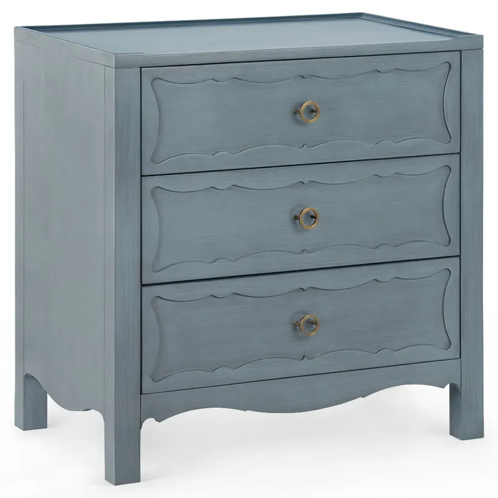 Sara Rectangular End Table - Foggy Horizon, Acacia Wood