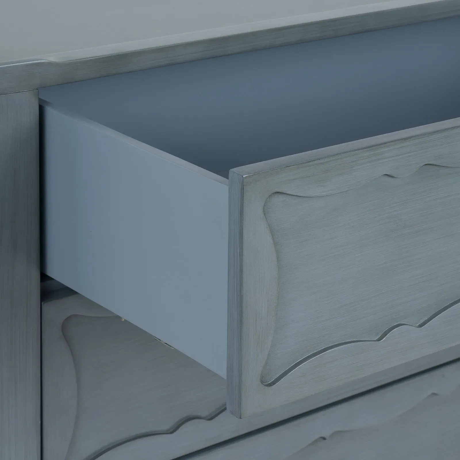 Sara Rectangular End Table - Foggy Horizon, Acacia Wood