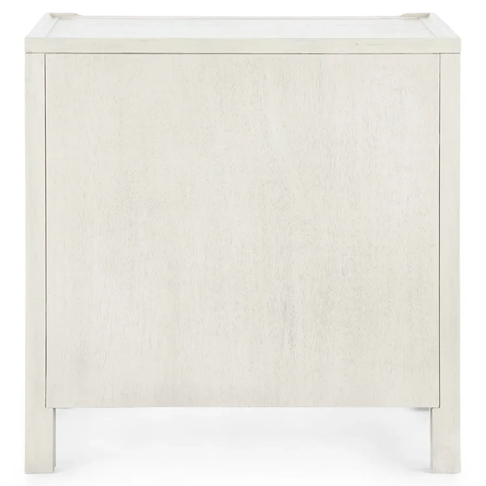 Sara Rectangular End Table - Sailcloth Sheen, Acacia Wood