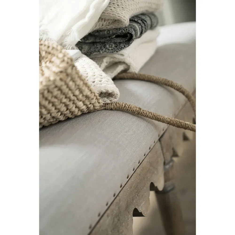 Sara Upholstered Bedroom Bench - Grey, Wood