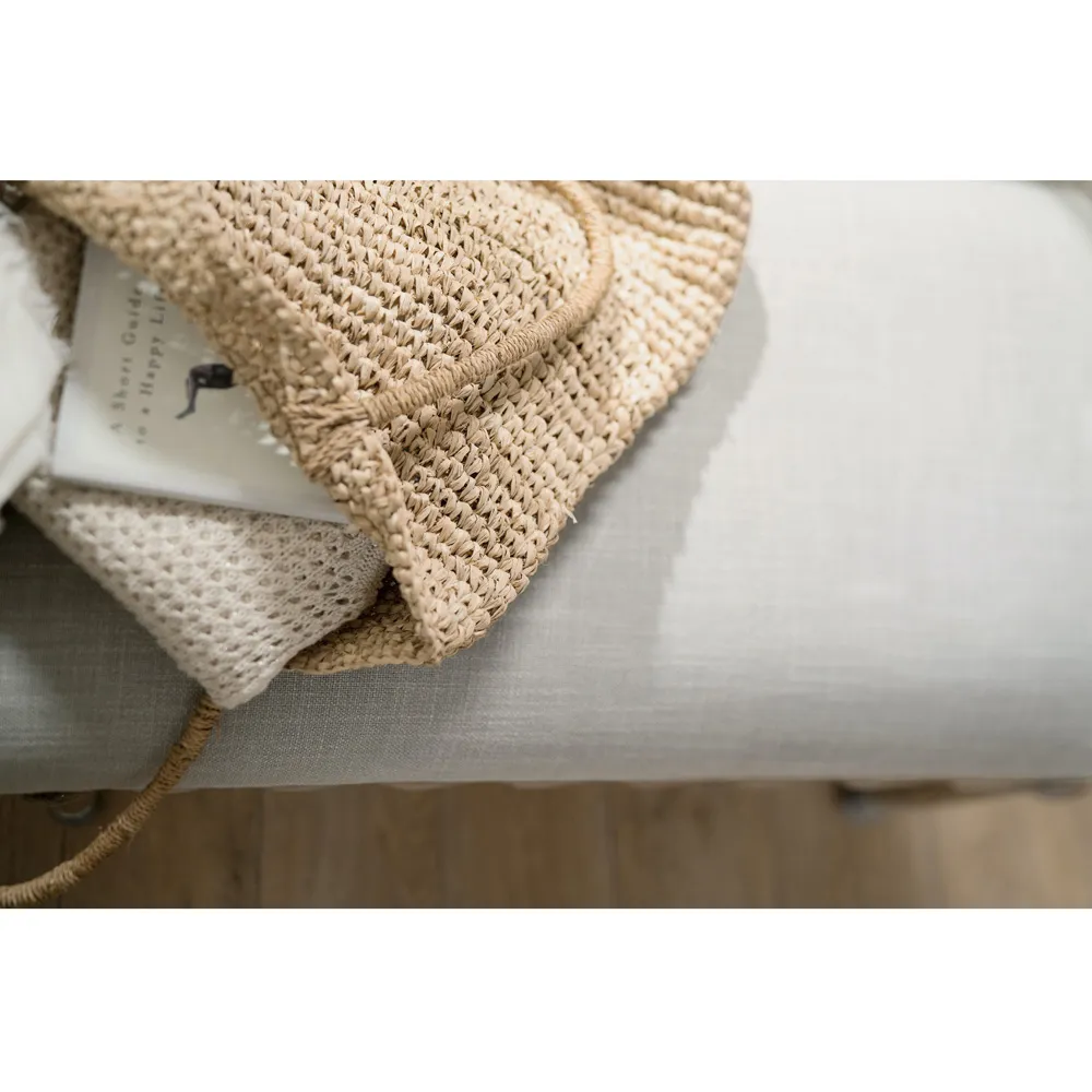 Sara Upholstered Bedroom Bench - Grey, Wood