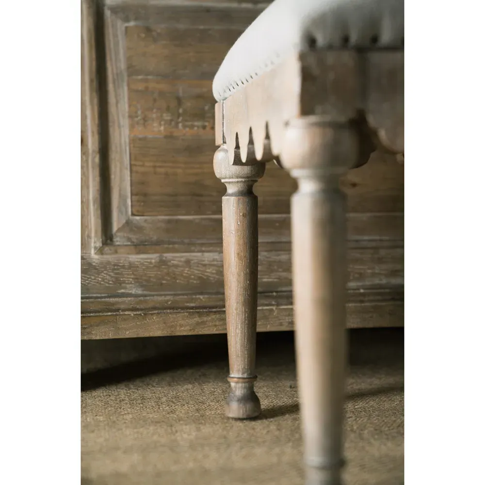 Sara Upholstered Bedroom Bench - Grey, Wood