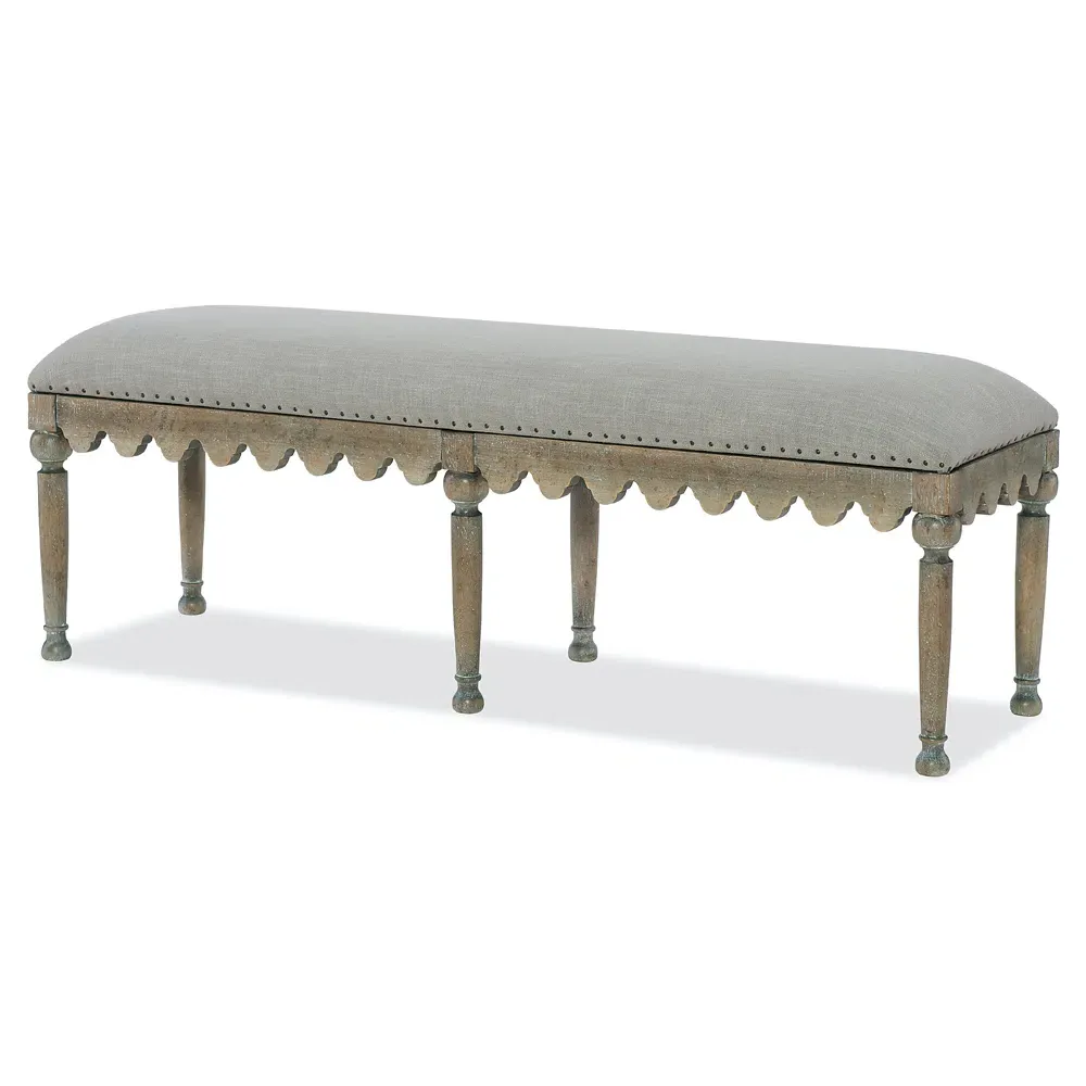 Sara Upholstered Bedroom Bench - Grey, Wood