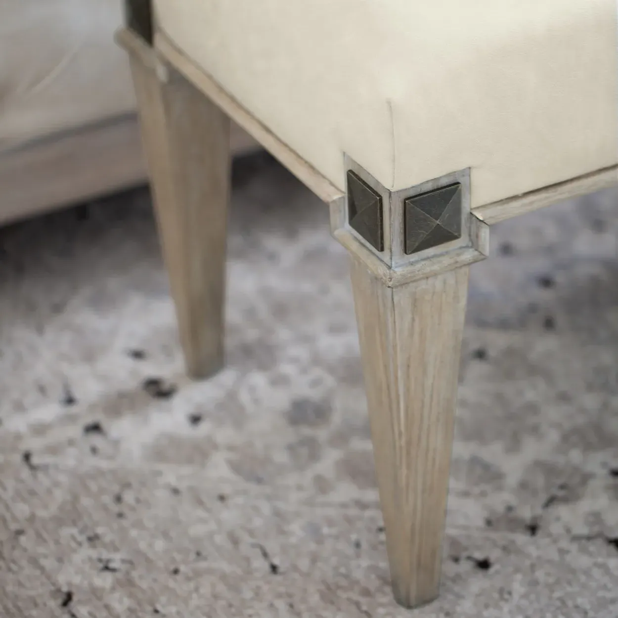 Sarabeth Bench - Beige, Faux Leather