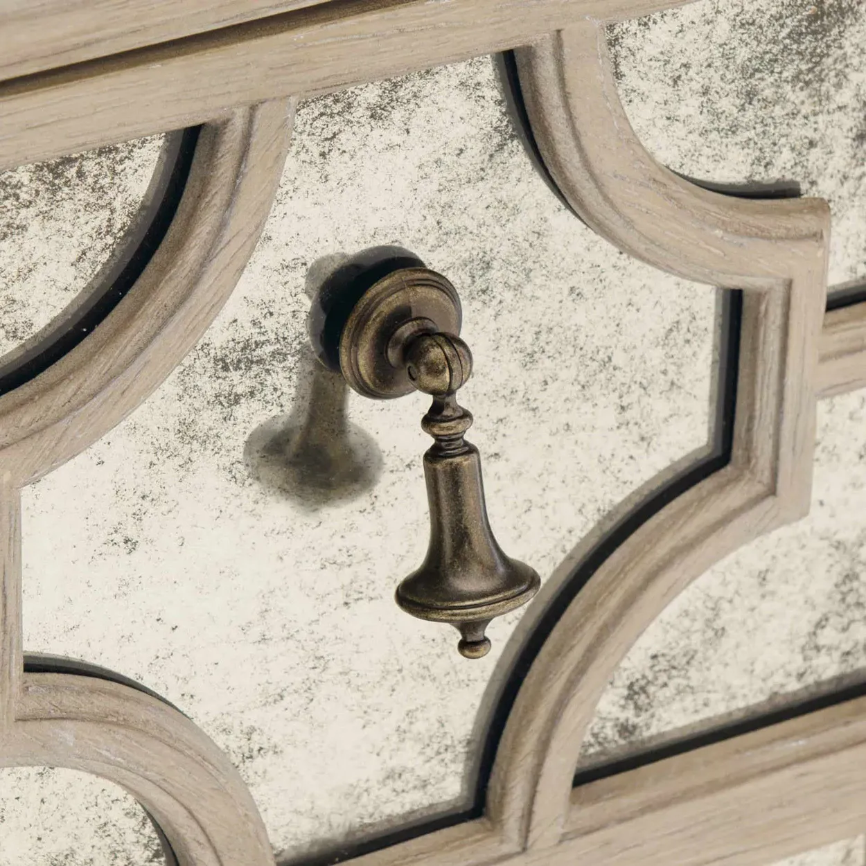 Sarabeth Nightstand with Mirrored Drawers - Brown, Wood