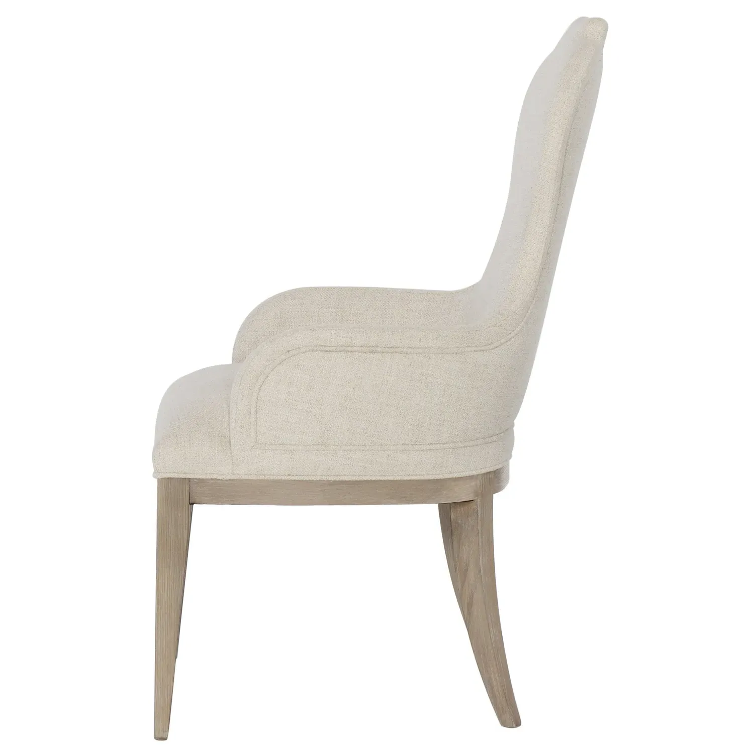 Sarabeth Rounded Dining Arm Chair - Beige, Wood