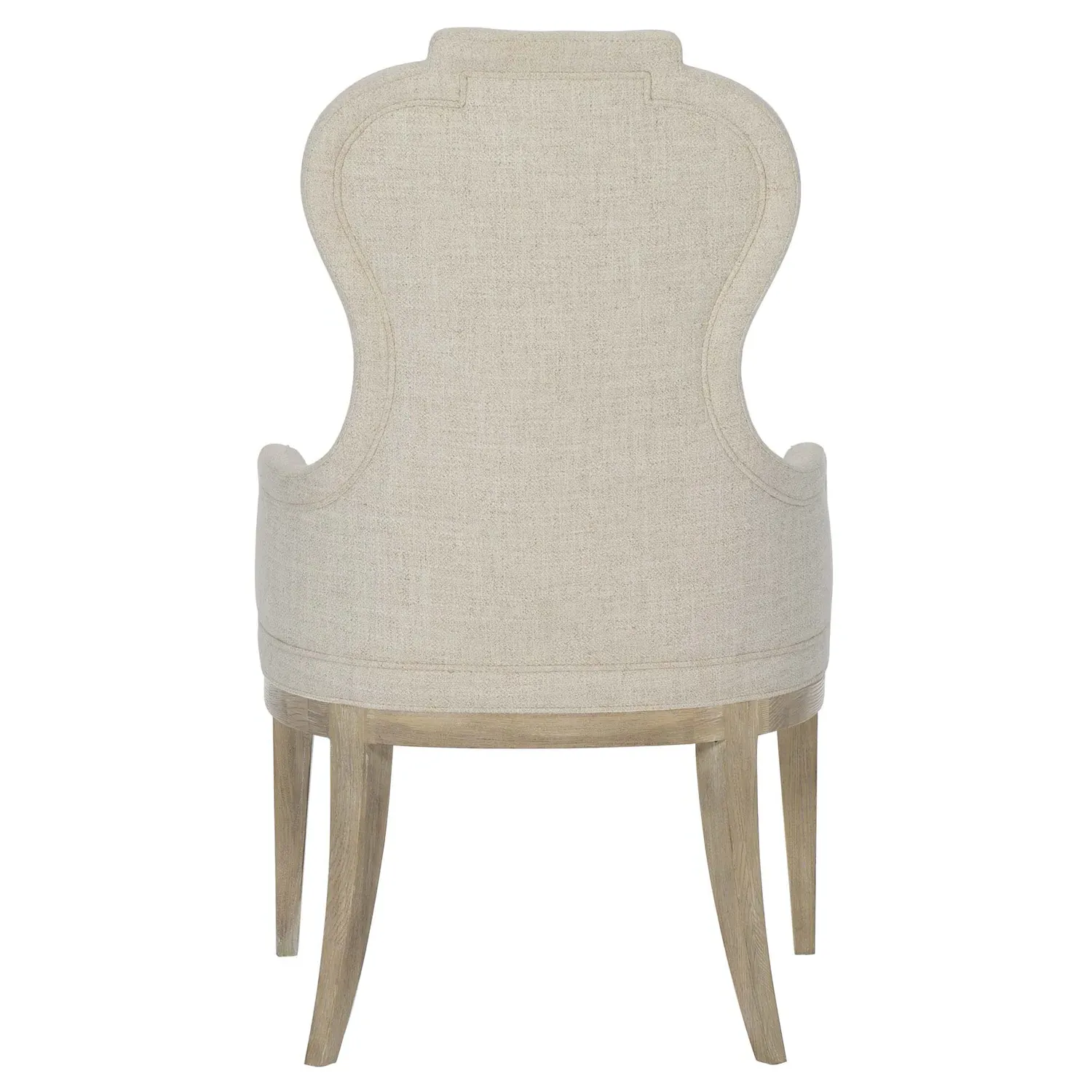 Sarabeth Rounded Dining Arm Chair - Beige, Wood