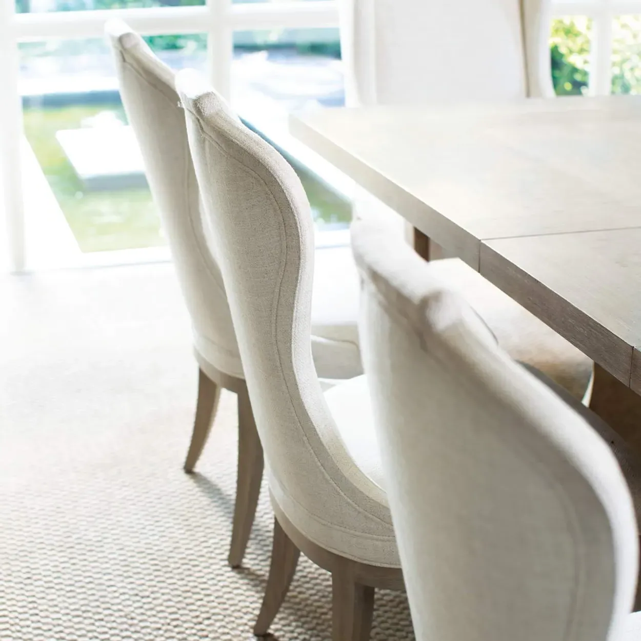 Sarabeth Rounded Dining Side Chair - Beige, Wood