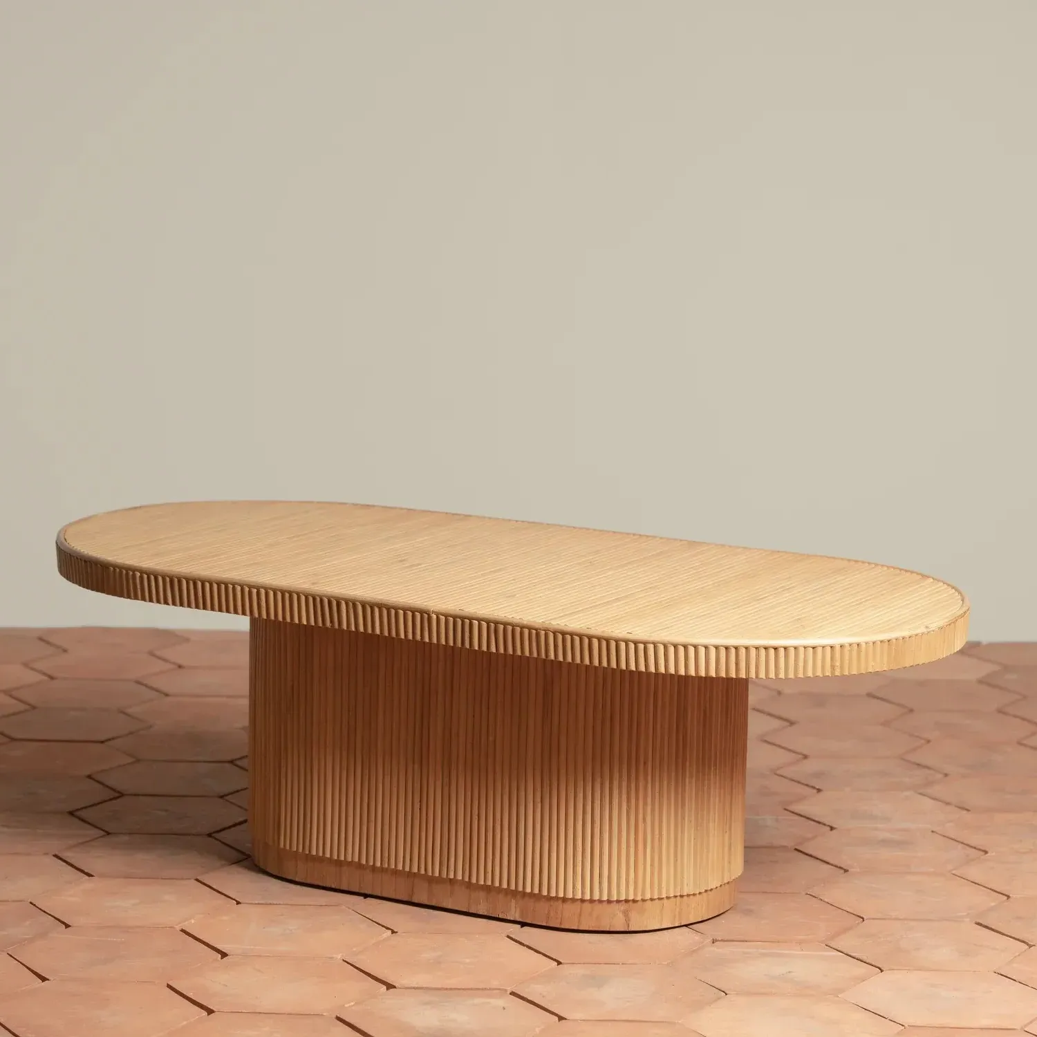 Sarah Oval Coffee Table - Brown, Rattan