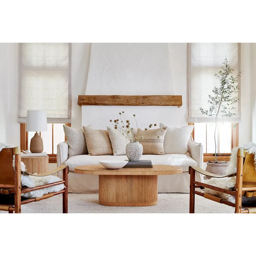 Sarah Oval Coffee Table - Brown, Rattan