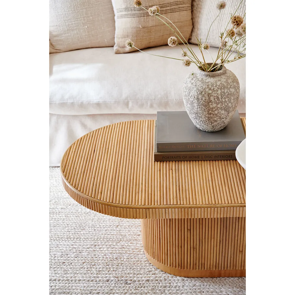 Sarah Oval Coffee Table - Brown, Rattan