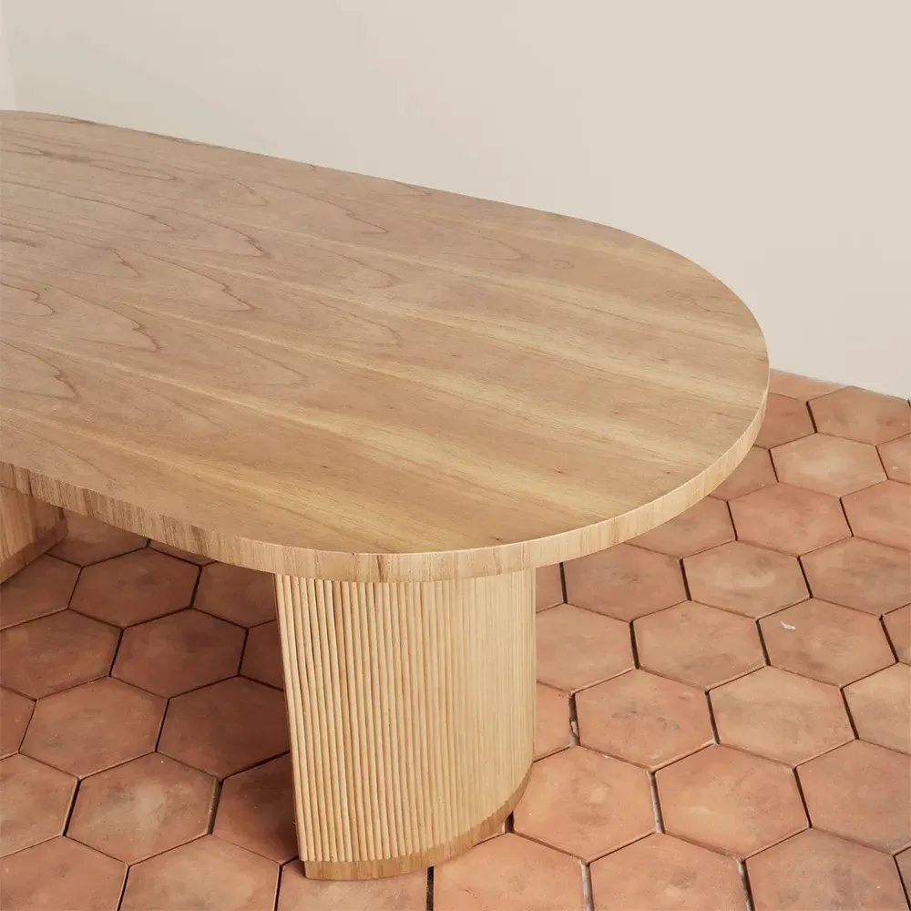 Sarah Racetrack Oval Dining Table - Brown, Rattan