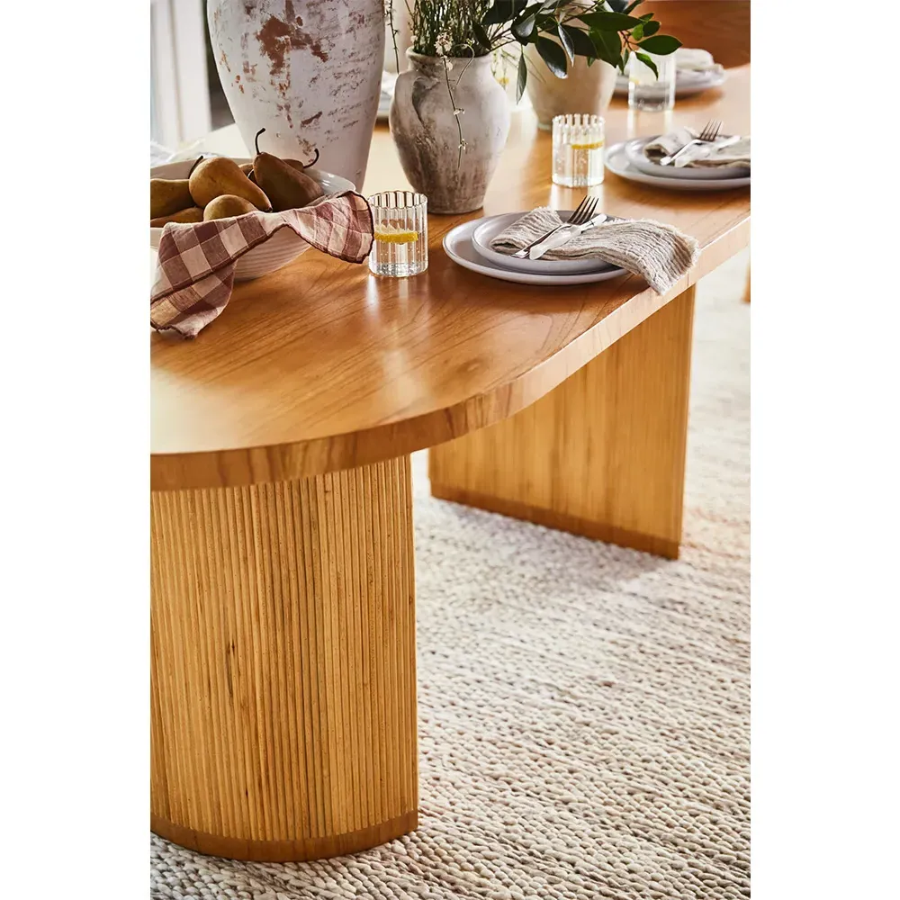 Sarah Racetrack Oval Dining Table - Brown, Rattan