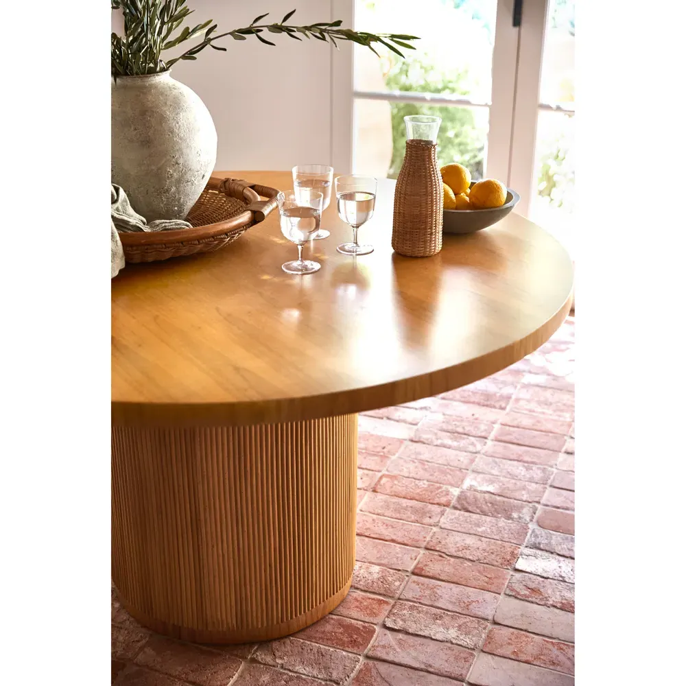 Sarah Round Dining Table - Brown, Rattan