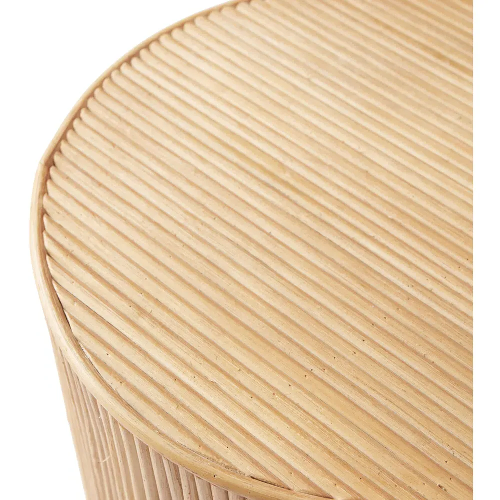 Sarah Round Side Table - Brown, Rattan