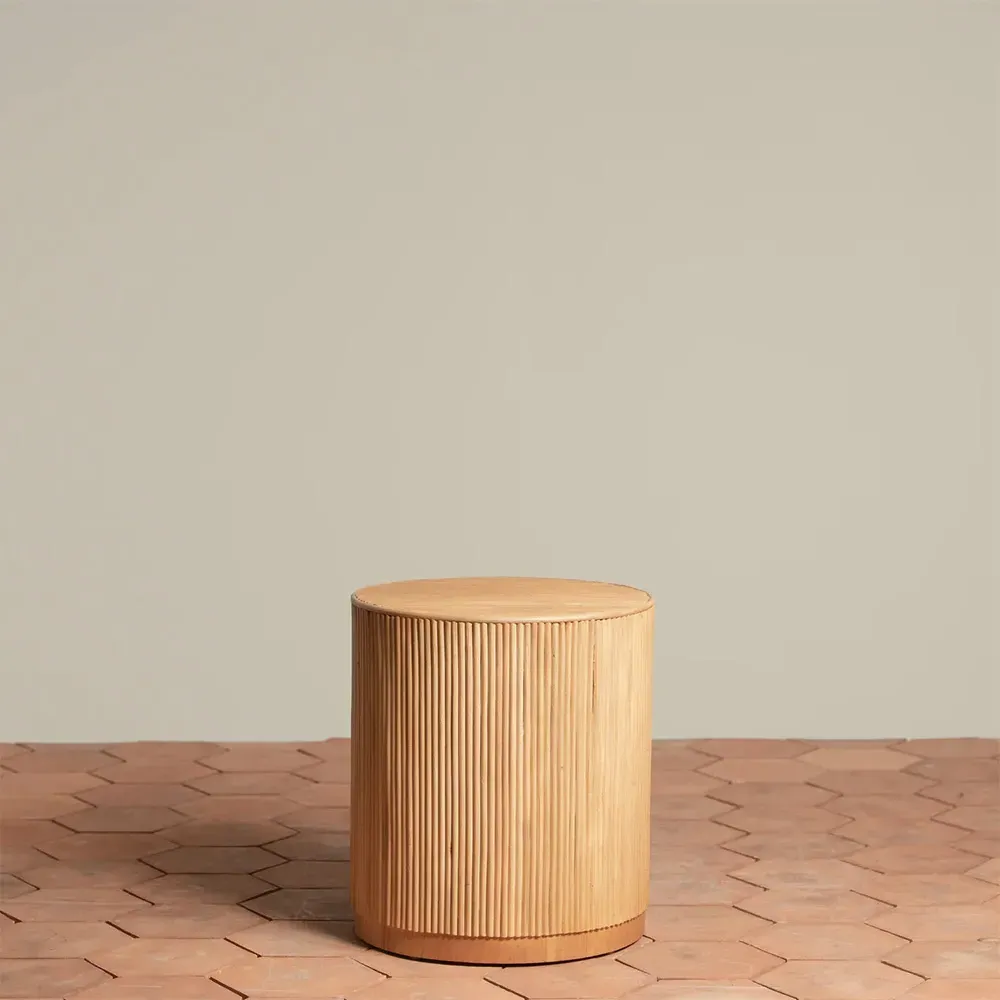Sarah Round Side Table - Brown, Rattan