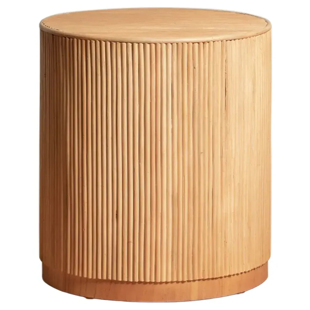 Sarah Round Side Table - Brown, Rattan image