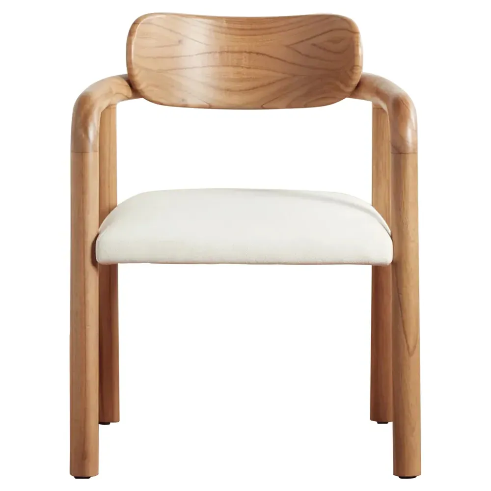 Sarah Upholstered Dining Chair - White, Boucle image