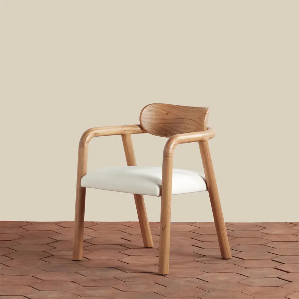 Sarah Upholstered Dining Chair - White, Linen