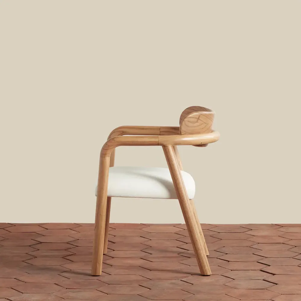 Sarah Upholstered Dining Chair - White, Linen