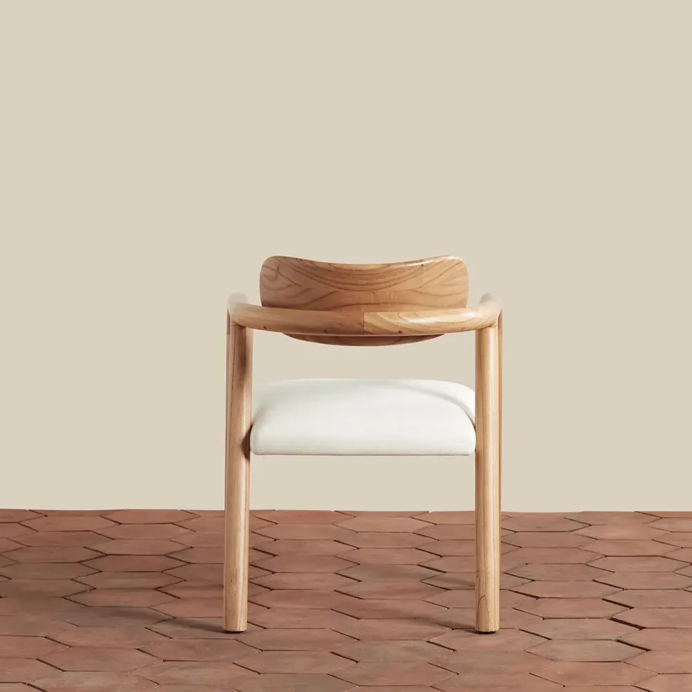 Sarah Upholstered Dining Chair - White, Linen