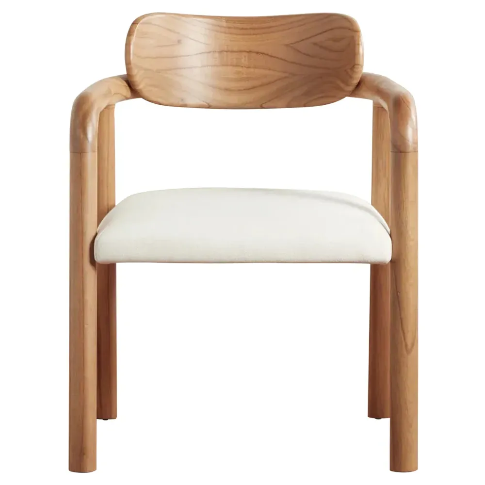 Sarah Upholstered Dining Chair - White, Linen