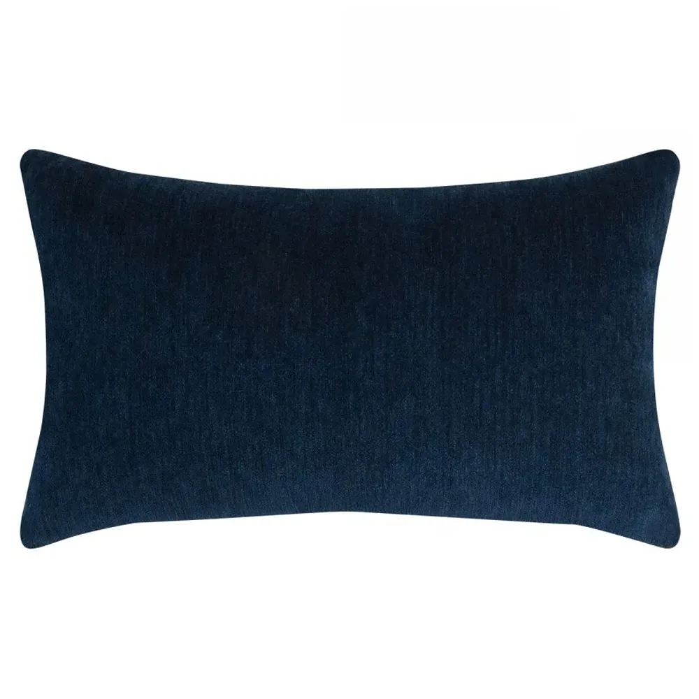 Sarah Velour Lumbar Pillow - Indigo image