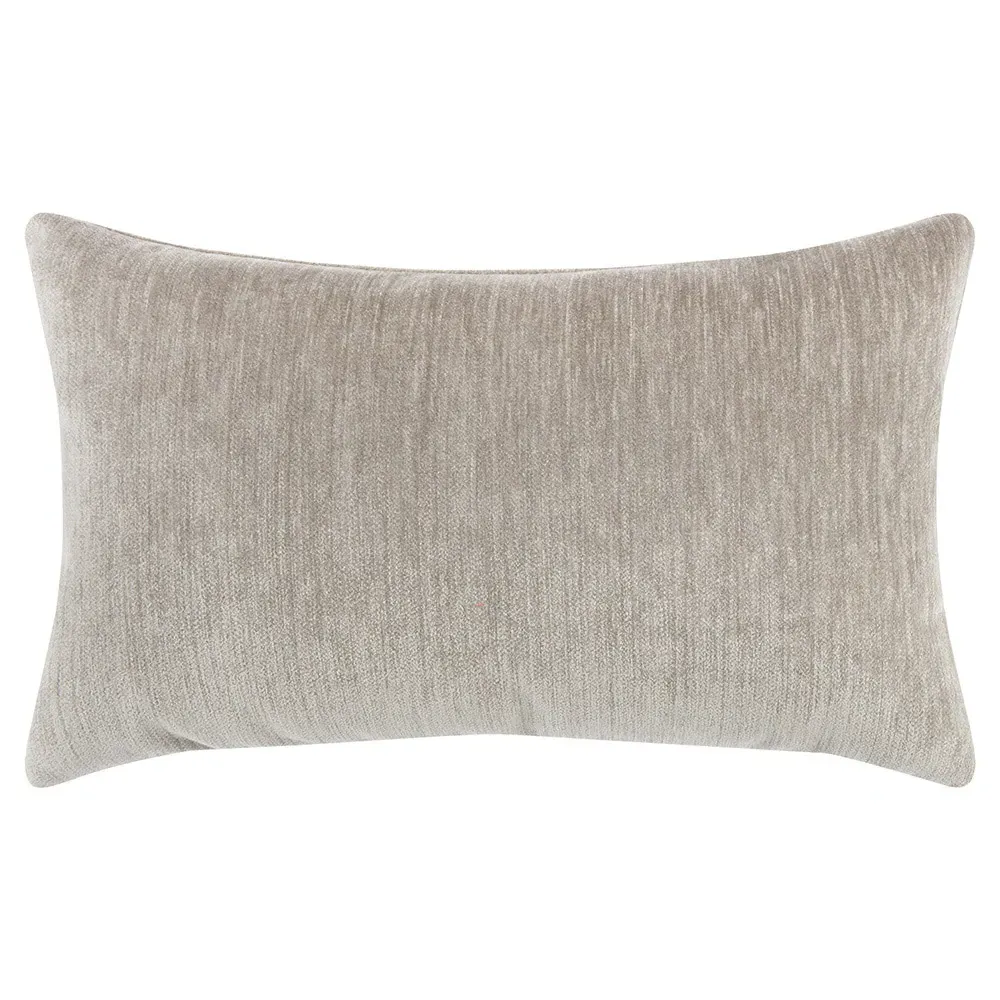 Sarah Velour Lumbar Pillow Indoor Outdoor - Pewter Grey