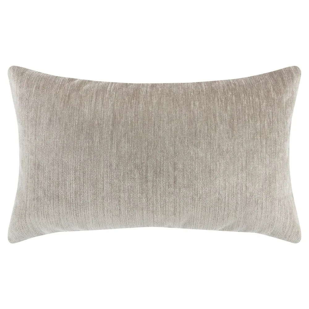 Sarah Velour Lumbar Pillow Indoor Outdoor - Pewter Grey image