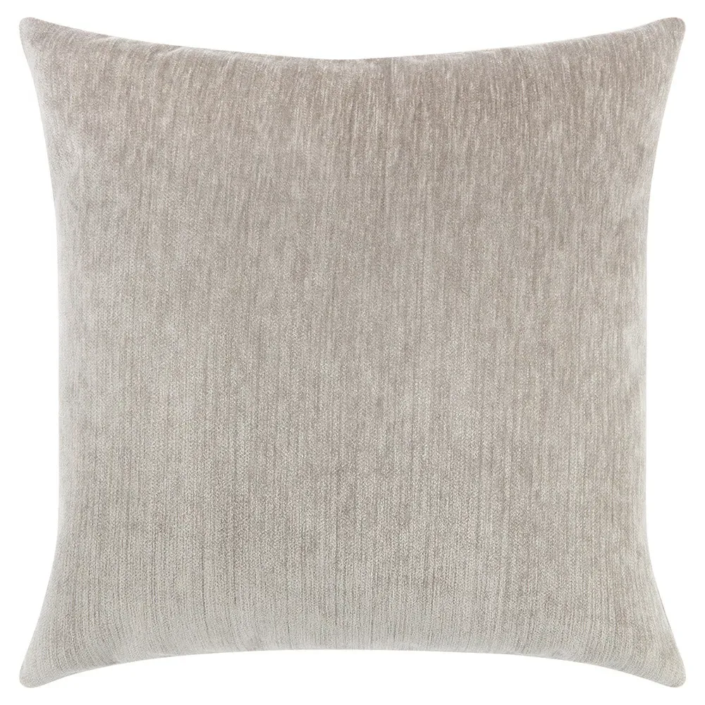 Sarah Velour Square Throw Pillow Indoor Outdoor - Pewter Grey