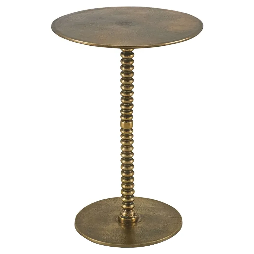 Saron Round Side Table - Antique Brass, Aluminum