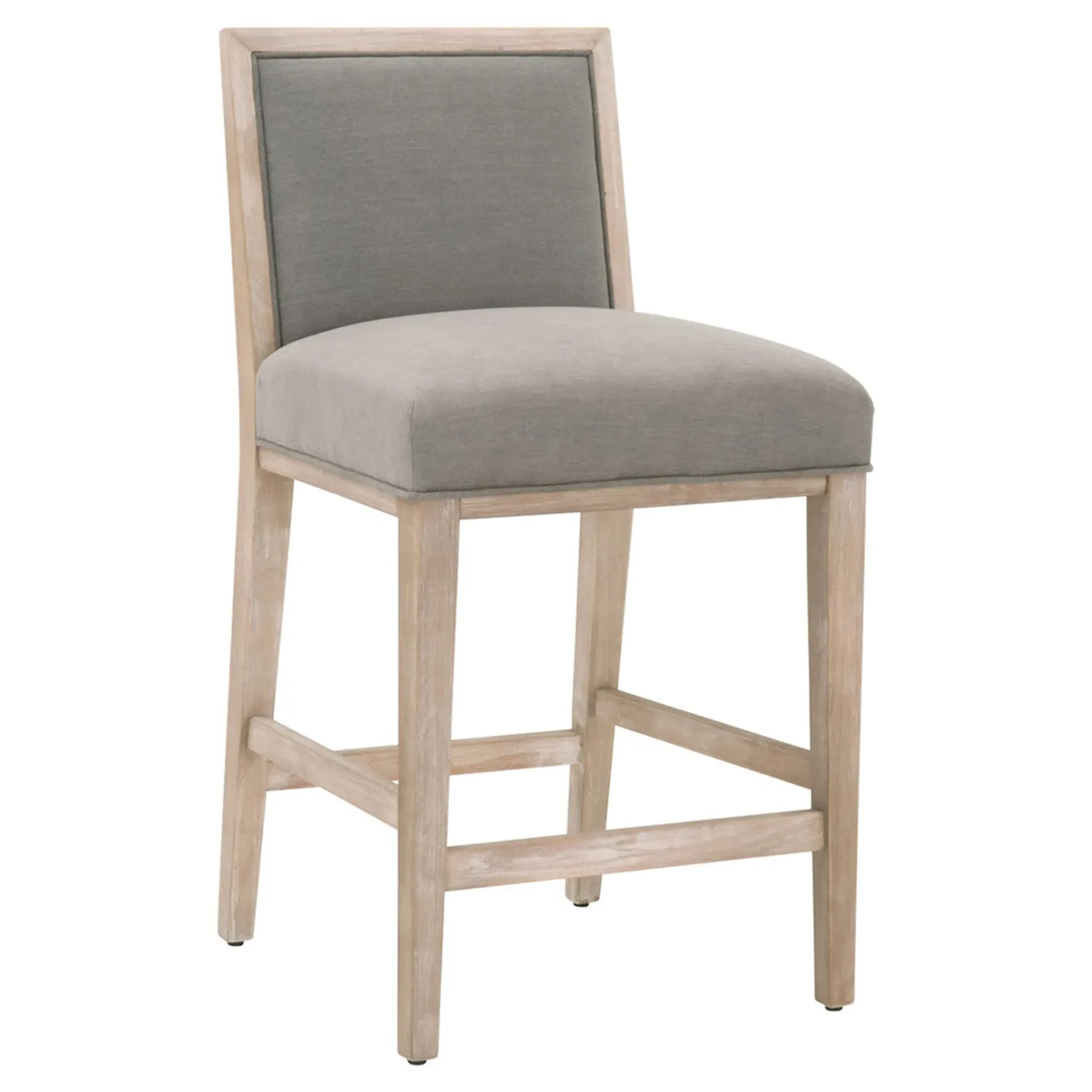 Sasha Counter Stool Set of 2 - Grey, Rubberwood