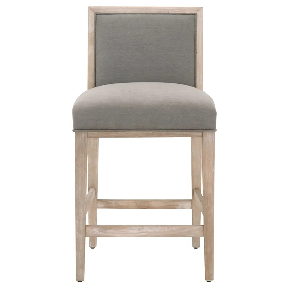 Sasha Counter Stool Set of 2 - Grey, Rubberwood