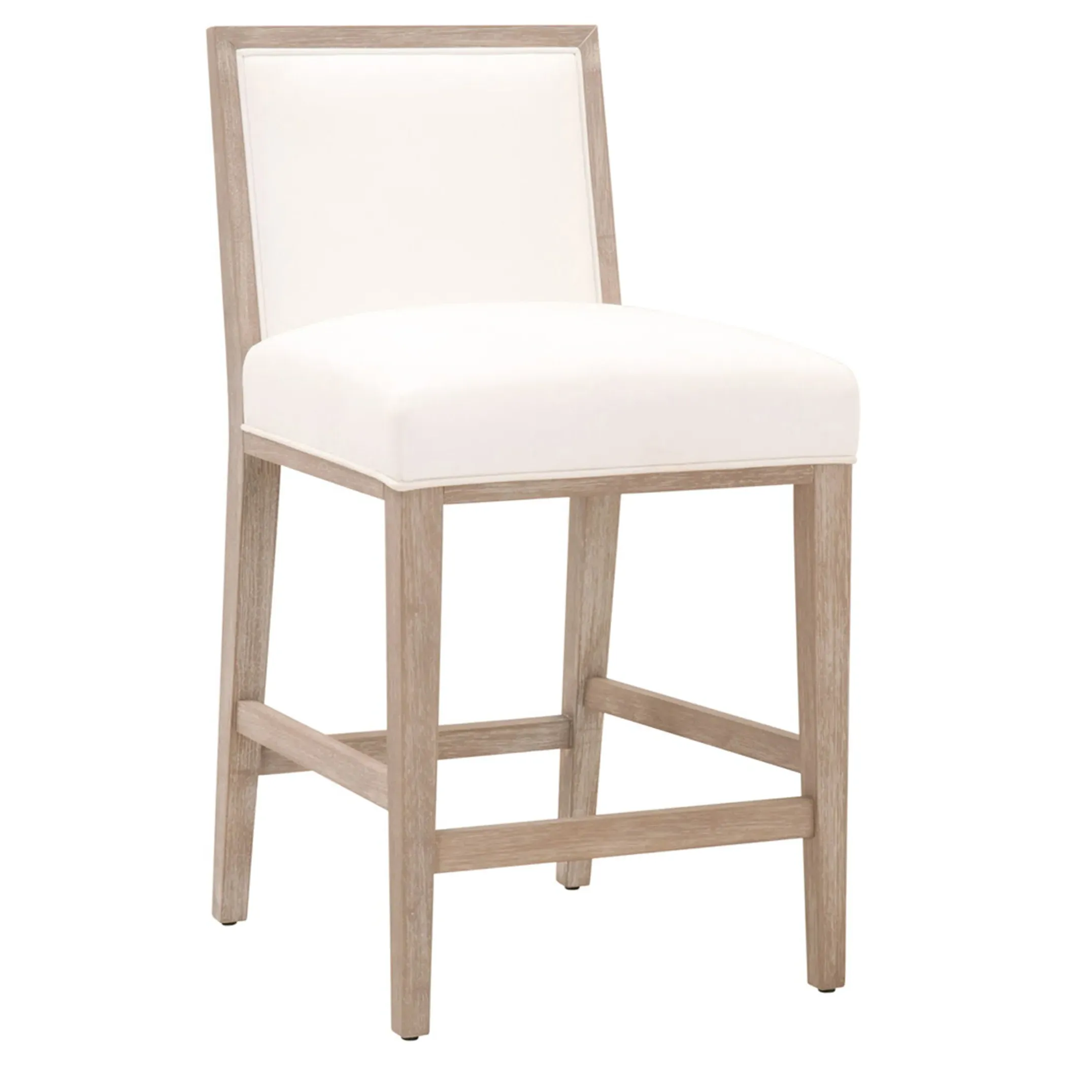 Sasha Counter Stool Set of 2 - White, Rubberwood